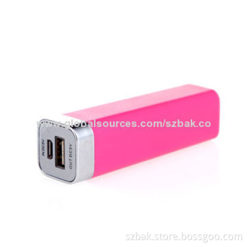 Cheap Lipstick Portable Li-ion Power Banks, 2600mAh with 5V, 1A Output